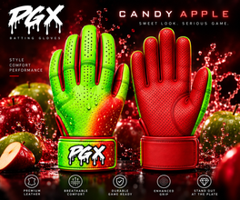PGX Candy Apple long cuff batting gloves features and performance image