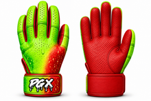 PGX Candy Apple batting gloves studio front and red palm view