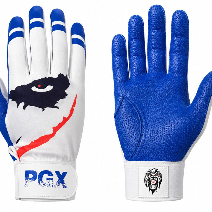 Cool Blue Smiley Baseball Batting Gloves