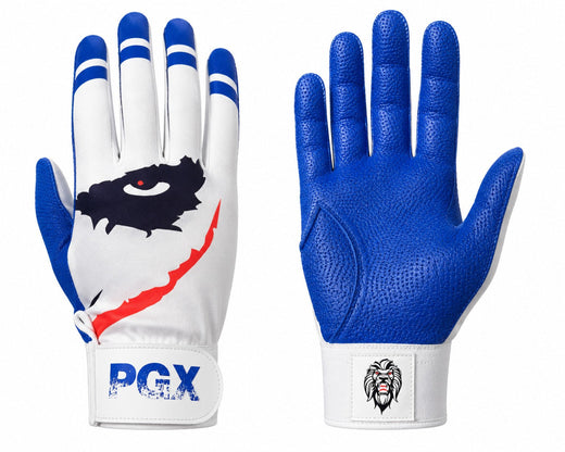 Cool Blue Smiley Face Regular Cuff Batting Gloves