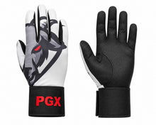 PGX GOAT long cuff batting gloves front and black grip palm