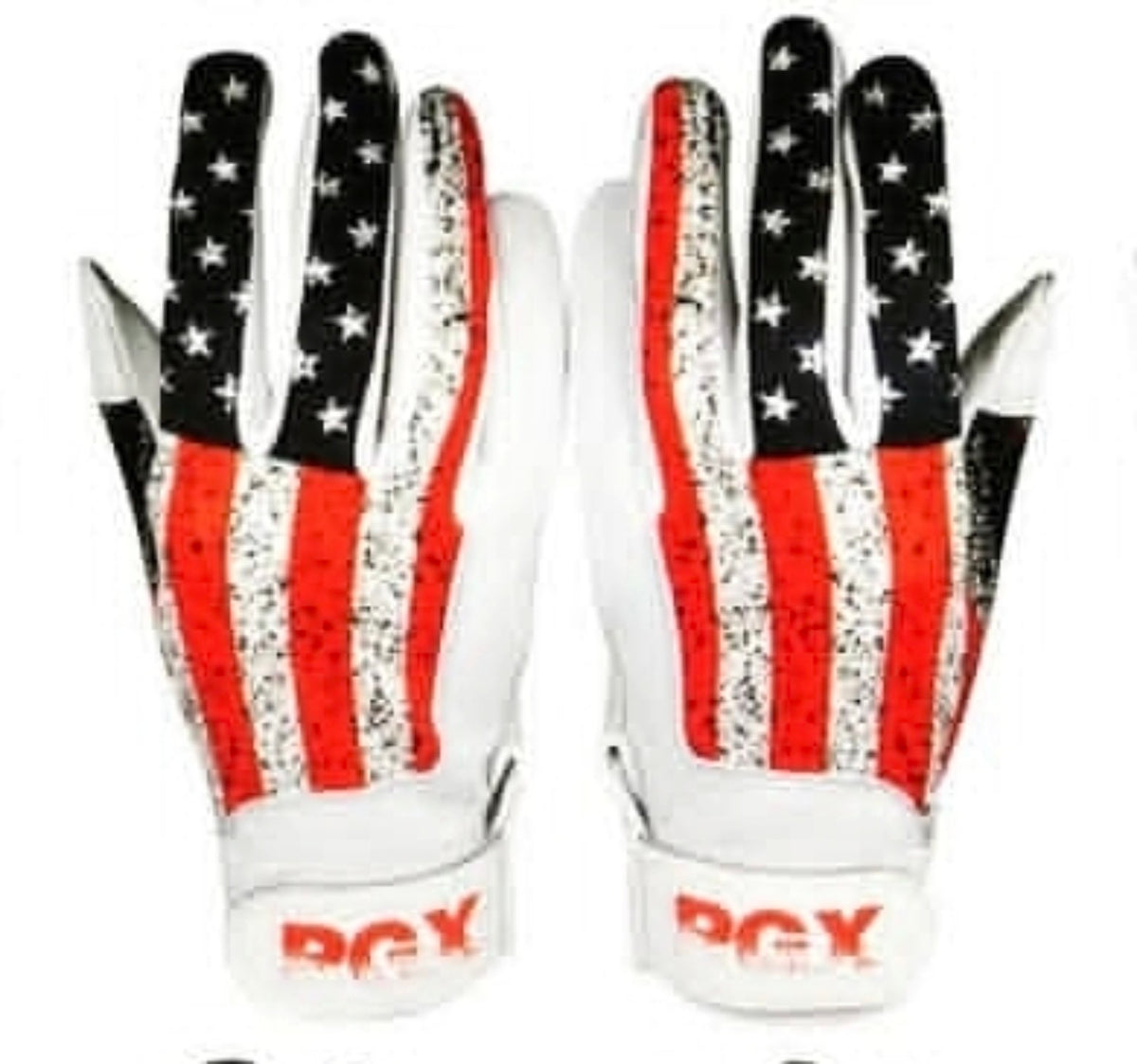 PGX USA regular cuff batting gloves with stars and red and white stripes