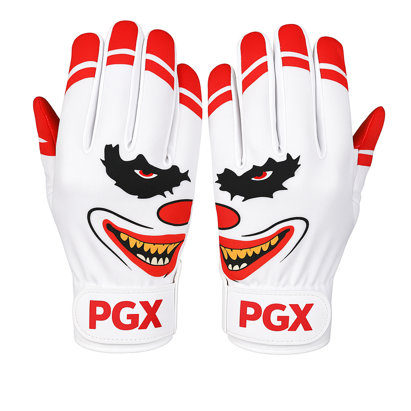 PGX Crazy Clown Baseball Batting Gloves - Limited Edition Pitted Leather For Superior Grip